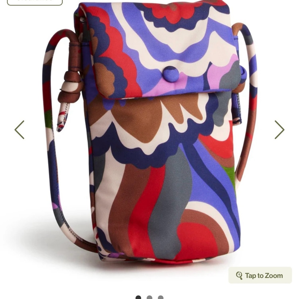 Vera Bradley Red and Blue Crossbody Bag with Artistic Pattern